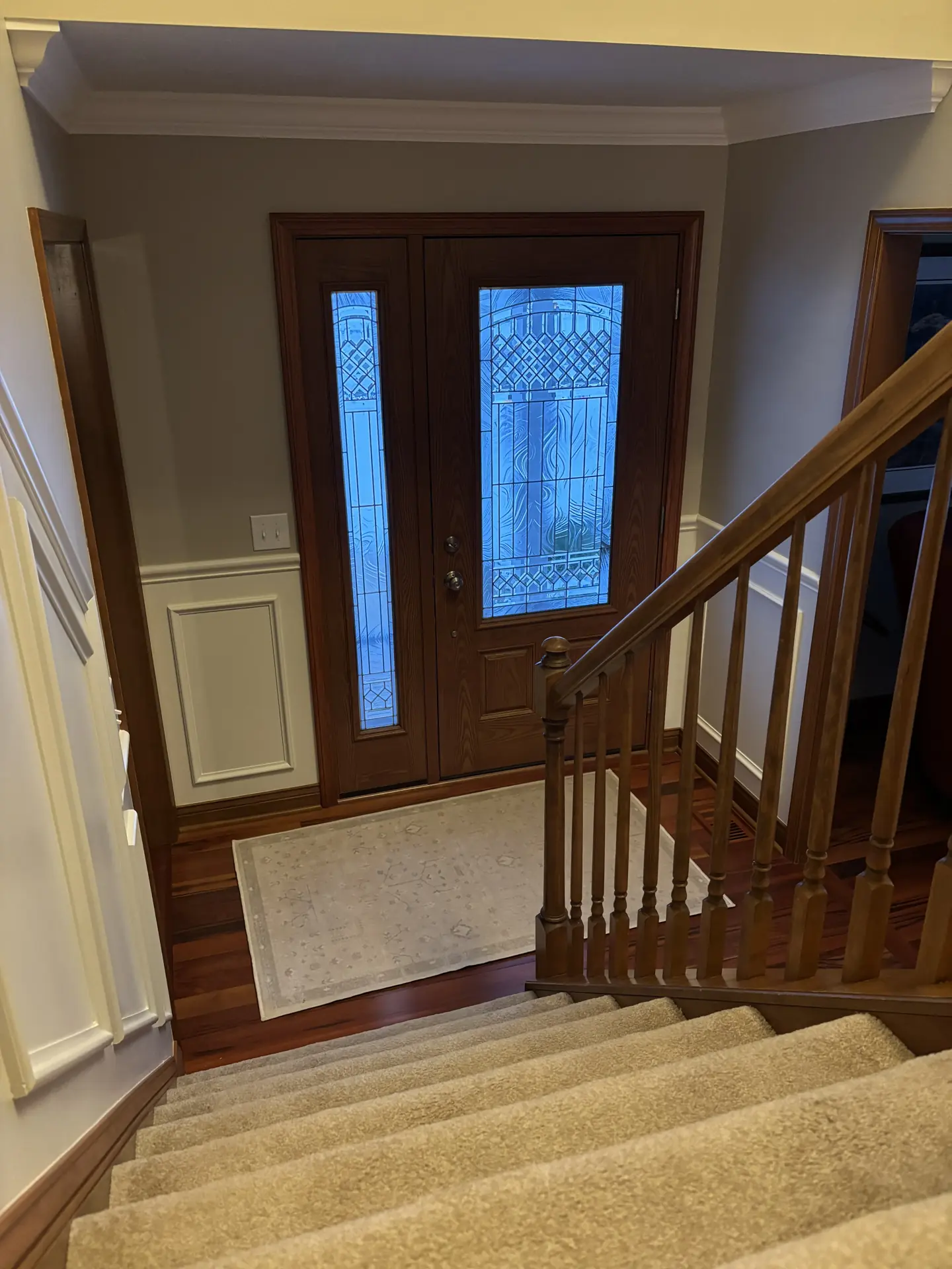 Entry viewed from upper landing